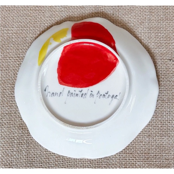 Anthropologie ? Shabby Floral Teacup And Saucer Set Hand Painted Portugal READ - Picture 7 of 8